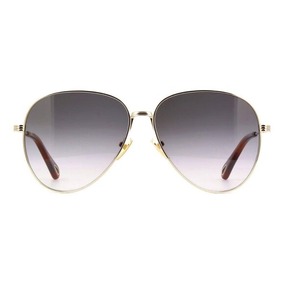New Authentic CHLOE Gold Aviator CH0177S 001 Sunglasses Women - Picture 2 of 4